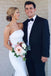 Simple Mermaid White Strapless Wedding Dresses, Summer Wedding Gowns OW0114