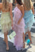 Stylish Pink Tulle Halter Layers Sleeveless Prom Dresses with Slit, Girl Dresses OM0137
