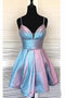 Spaghetti Strap Short Homecoming Dresses V-neck A Line Party Dress PDO6