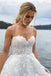 Elegant A Line Spaghetti Straps V Neck Tulle Boho Wedding Dress with Lace Appliques OW0081