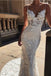 Mermaid Spaghetti Straps Lace Wedding Dresses, Sexy V neck Backless Wedding Gowns OW0083