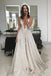 Elegant A Line Deep V Neck Spaghetti Straps Lace Wedding Gowns Tulle Bridal Dress OW0100