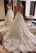 Sparkle A line V Neck Lace Appliques Wedding Gowns, V Back Sleeveless Bridal Dress OW0124