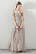 A Line Tulle Long Straps Lace Up Back Beaded Prom Dresses,Evening Dress PDG73