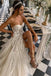 Sexy A line Sweetheart Strapless Lace Appliques Ivory Slit Wedding Dresses with Tulle OW0073