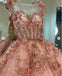 Ball Gown Dusty Pink Sweetheart 3D Floral Appliques Cocktail Dresses, Homecoming Dress OMH0063
