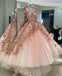 Ball Gown Dusty Pink Sweetheart 3D Floral Appliques Cocktail Dresses, Homecoming Dress OMH0063