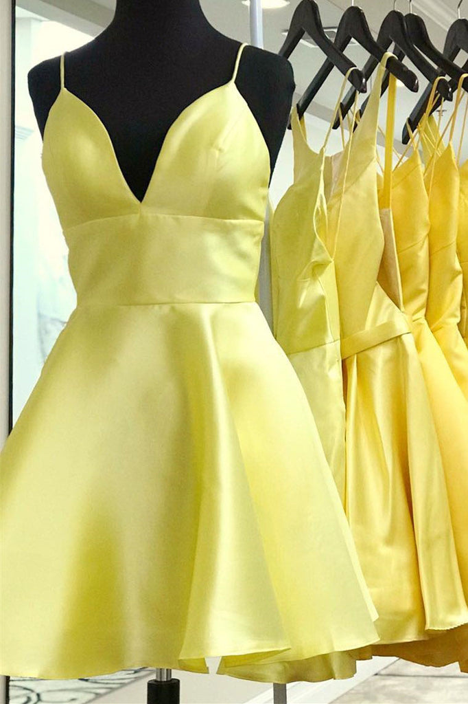 Simple A Line Spaghetti Straps Short Prom Dresses Hunter Green Homecoming Dresses SK46