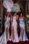 Pastel Coloured Sweetheart Mermaid Bridesmaid Dresses with Lace Appliques PDQ93