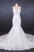 Sweetheart Mermaid Lace Appliques Button Back Long Wedding Dress PDQ29