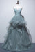 Spaghetti Straps Tulle Long Formal Prom Dresses, A-line Long Evening Dress