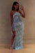 Elegant Halter Tulle Blue Prom Dress With Layers, Long Formal Evening Dresses OM0060