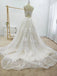Elegant A Line Floral Appliques Beach Wedding Dresses Backless Tulle Boho Wedding Gowns SK01