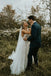 Gorgeous A line Tulle V Neck Straps Bridal Dresses, Beach Wedding Dress With Lace OW0104