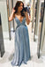 Sparkly A line Burgundy V neck Long Prom Dresses, Simple Evening Dresses OM0032