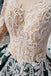 Green Long Sleeves Ball Gown Lace Prom Dress with Appliques, Long Prom Gown PDP51