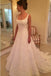 Elegant A Line Appliques Scoop Long Wedding Dresses PDE93