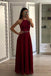 Fashion Burgundy A Line Halter Chiffon Simple Prom Dresses PDI50