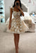 A Line Sweetheart Tulle Straps Corset Homecoming Dresses With Lace Appliques OMH0308