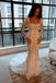 Mermaid Long Sleeves Square Neck Tulle Appliques Wedding Dress, Bridal Gown OW0150