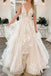 Charming Ivory V Neck Layers Lace Applique Tulle Long Bridal Wedding Dress OW0143