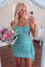 Sheath Sequin Sweetheart Bodycon Sleeveless Short Corset Homecoming Dress OMH0319