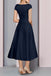 A Line V neck Short Sleeves Charmeuse Pleated Ankle Length Mother of the Bride Dress PM0001