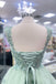 A Line Light Green Sweetheart Lace Appliques Straps Tulle Homecoming Dress with Butterfly OMH0310