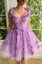 A line Sweetheart Tulle Sweetheart Corset Homecoming Dress With Butterfly OMH0294