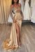 Sheath Long Sleeves Off the Shoulder Sequins Long Prom Dresses With Leg Slit OM0432