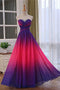 A line Ombre Strapless Sweetheart Sleeveless Floor Length Prom Dress With Lace Up OM0431