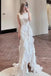 Simple Mermaid Ivory Prom Dress with Ruffles, Spaghetti Straps Backless Wedding Dress OW0153