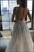 Gorgeous A line Ivory Straps Scoop Appliques Lace Long Wedding Dress With Slit OW0149