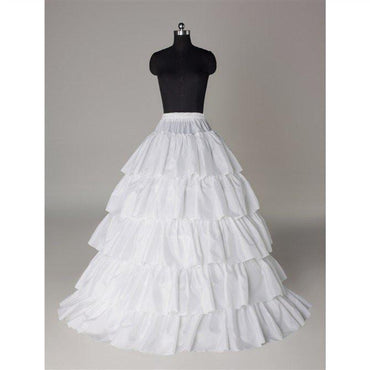 Fashion Wedding Petticoat Accessories 5 layers White Floor Length PDP9