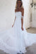 A-Line Off-the-Shoulder Lace White Beach Wedding Dress with Appliques PDF22