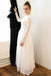 Elegant A-Line Crew Long Sleeves Floor-Length Lace Wedding Dress PDL60