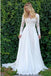 A-Line V-Neck Long Sleeves Wedding Dress with Lace Appliques PDL50