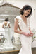 Mermaid V-Neck Cap Sleeves Backless Wedding Dress with Ruffles PPD27
