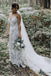 Sheath Spaghetti Straps Backless Beach Lace Wedding Dress PDL14