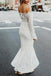 Mermaid Off-the-Shoulder Long Sleeves High Low Lace Beach Wedding Dress PDR81