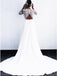 A-Line V-Neck Open Back Long Sleeves Wedding Dress with Lace Appliques PDR82
