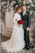 A-Line Bateau Long Sleeves Ruffles Tulle Elegant Wedding Dress PDS30