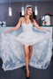 Off White Lace High Low Prom Dresses, Junior Sweetheart Graduation Dress PDJ82