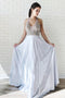 A Line Halter Chiffon Prom Dresses, Beading Long Evening Party Dress PDJ42