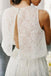 Two Piece Open Back Sweep Train Ivory Lace Wedding Dress with Pockets PDS33