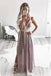 A-Line Straps Floor-Length Chiffon Pleated Prom Dress with Split PDR1