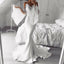 Mermaid Cold Shoulder Flare Sleeves White Prom Dress with Lace PDK68