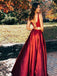 Two Pieces Scoop Sleeveless Burgundy Split Sexy Long Prom Dresses PDG97