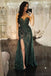 Sheath Sweetheart Dark Green Detachable Prom Dress with Appliques PDL77