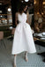 Spaghetti Straps White Prom Dress with Pockets Tea-Length Party Dress PDL72